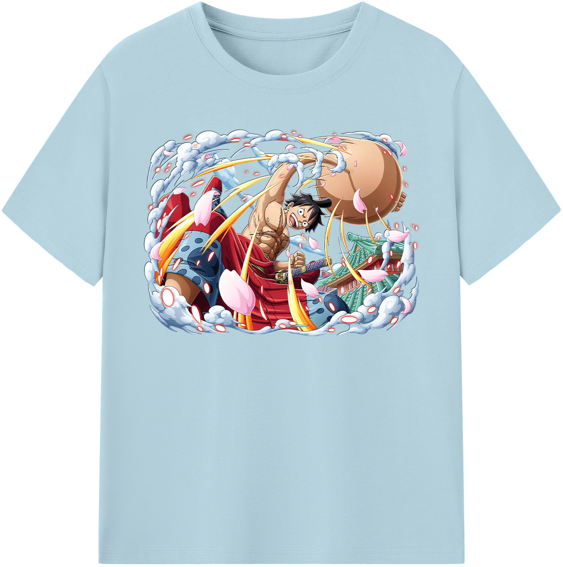 ワンピース モンキー・D・ルフィ ONE PIECE Monkey D. Luffy 綿100％半袖Tシャツ（フロントプリント）